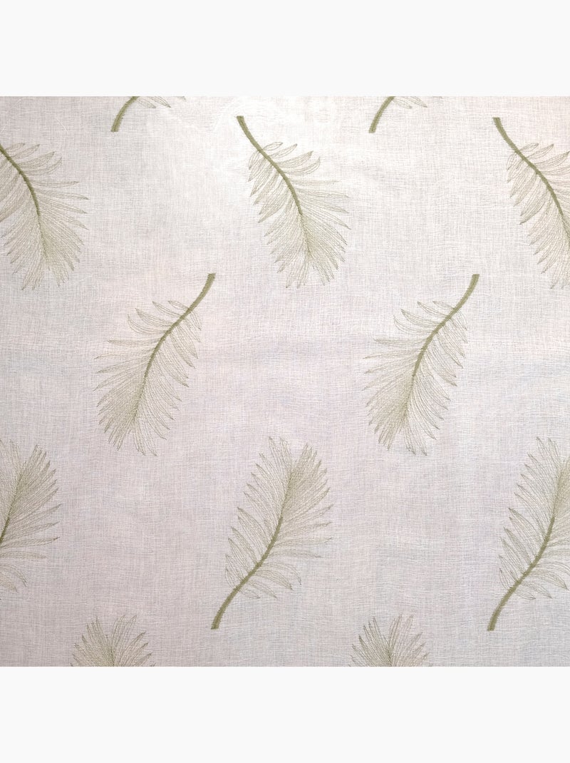 Voilage brodé à motifs feuilles Kaki - Kiabi