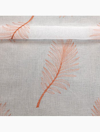 Voilage brodé à motifs feuilles
