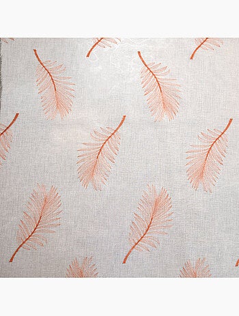 Voilage brodé à motifs feuilles