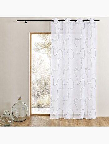 Voilage brodé à motifs zigzag