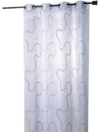 Voilage brodé à motifs zigzag