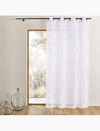 Voilage brodé à motifs zigzag