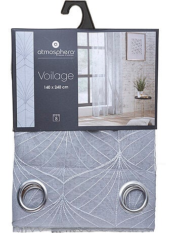 Voilage brodé à oeillets métalliques brode