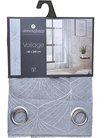 Voilage brodé à oeillets métalliques brode