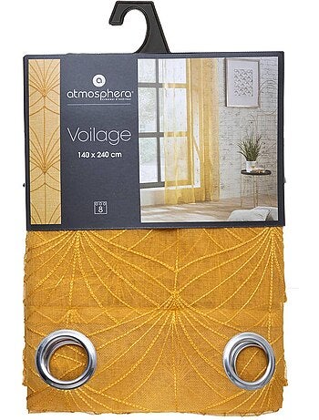Voilage brodé à oeillets métalliques brode
