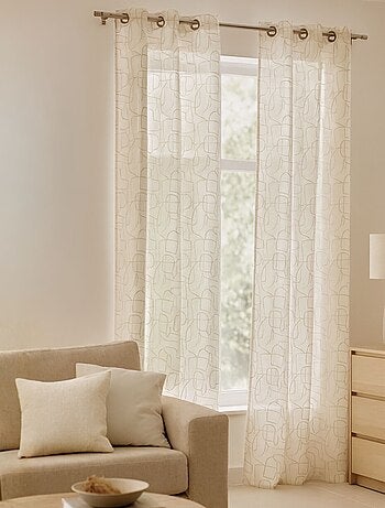 Voilage brodé au style graphique