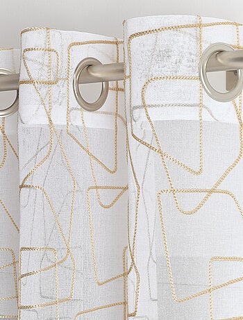 Voilage brodé au style graphique