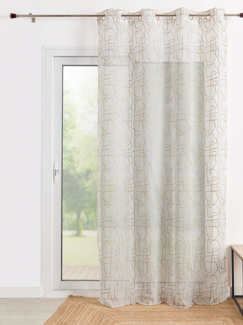 Voilage brodé au style graphique Beige clair - Kiabi