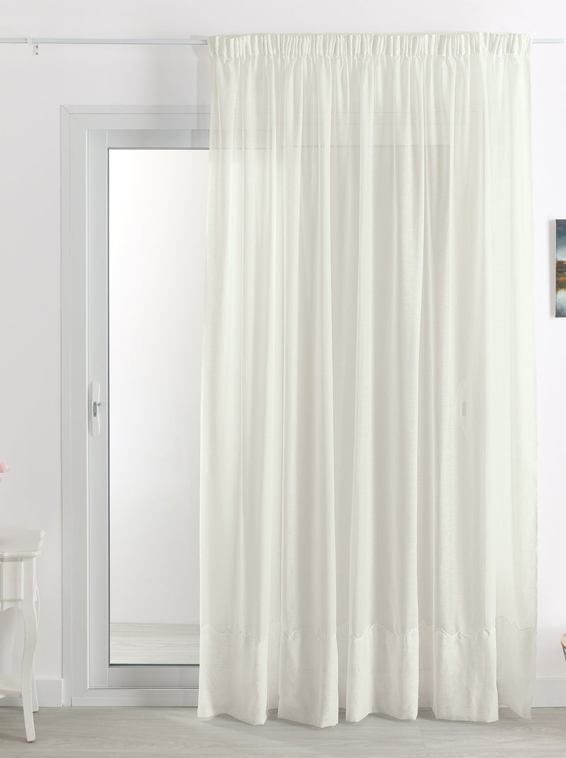 Voilage brodé Cornely  - Effet sablé Beige - Kiabi