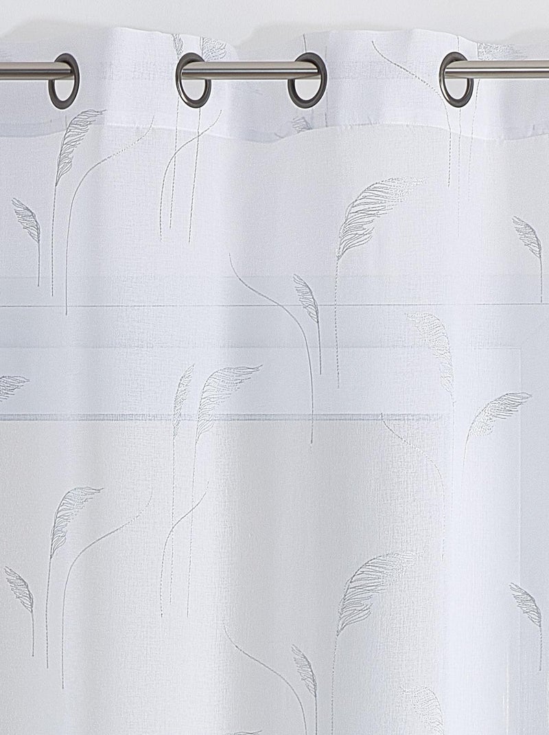 Voilage brodé de pampas Argent - Kiabi