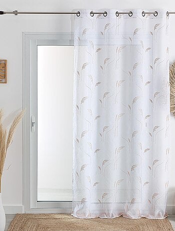 Voilage brodé de pampas