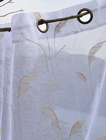 Voilage brodé de pampas