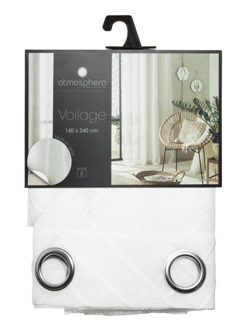 Voilage brodé en losanges - Kiabi