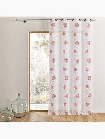 Voilage brodé en organza à motifs ronds
