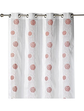Voilage brodé en organza à motifs ronds