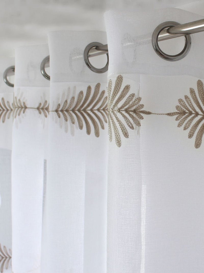 Voilage brodé horizontal EBENE Blanc - Kiabi