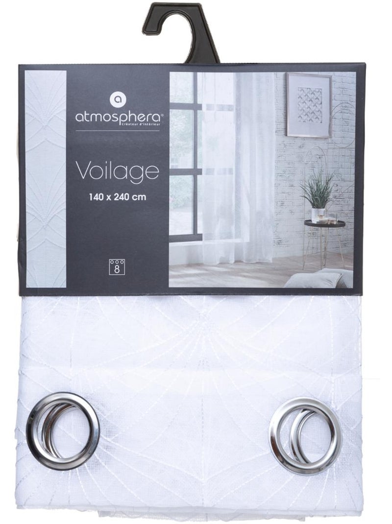 Voilage brodé MIA Blanc - Kiabi