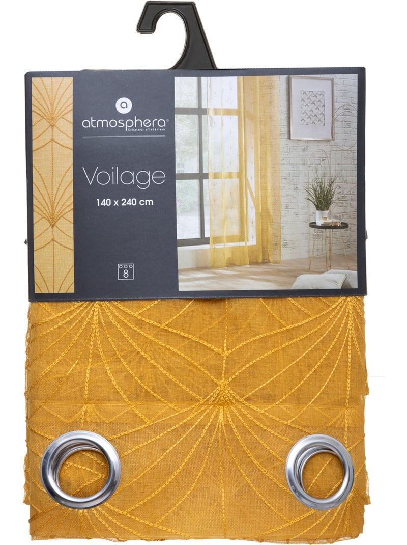 Voilage brodé MIA Ocre - Kiabi