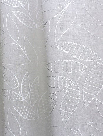 Voilage brodé motif feuillage