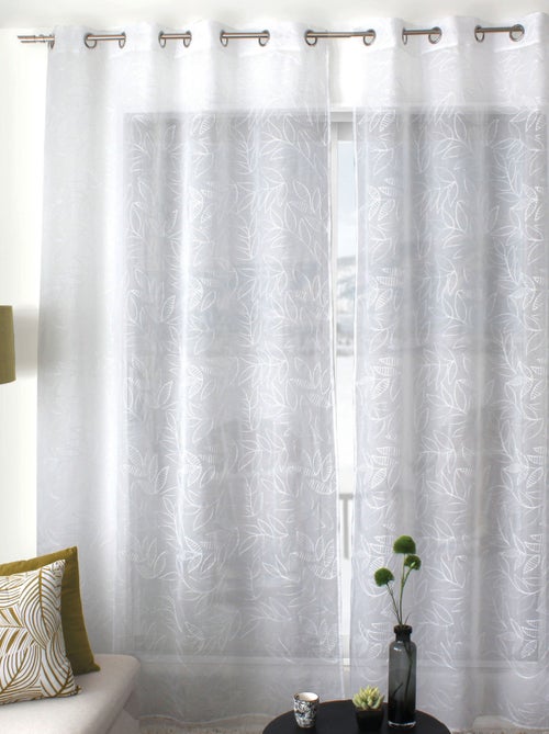 Voilage brodé motif feuillage - Kiabi