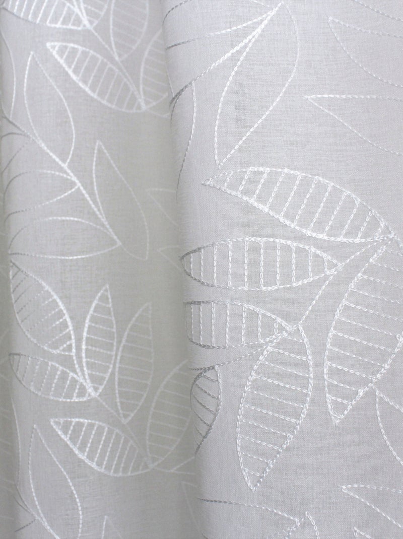 Voilage brodé motif feuillage Blanc - Kiabi