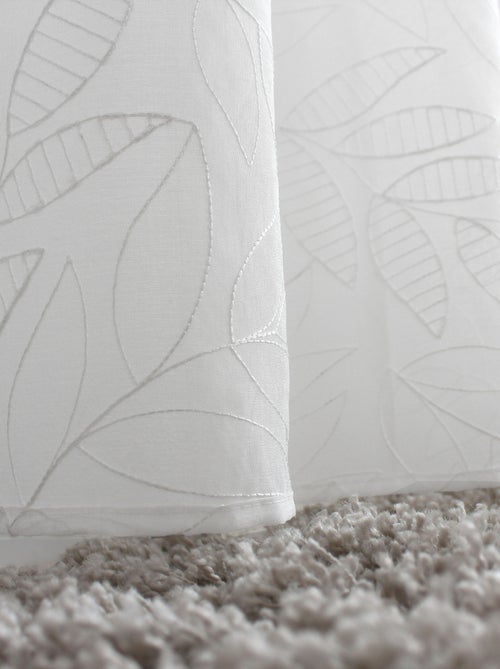 Voilage brodé motif feuillage - Kiabi