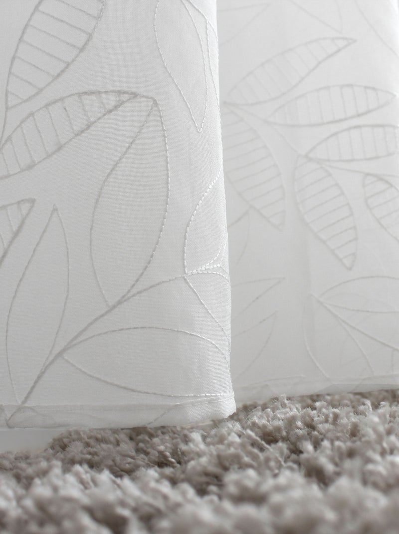 Voilage brodé motif feuillage Blanc - Kiabi