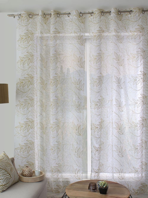 Voilage brodé motif feuillage - Kiabi