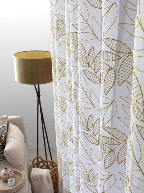 Voilage brodé motif feuillage - Kiabi