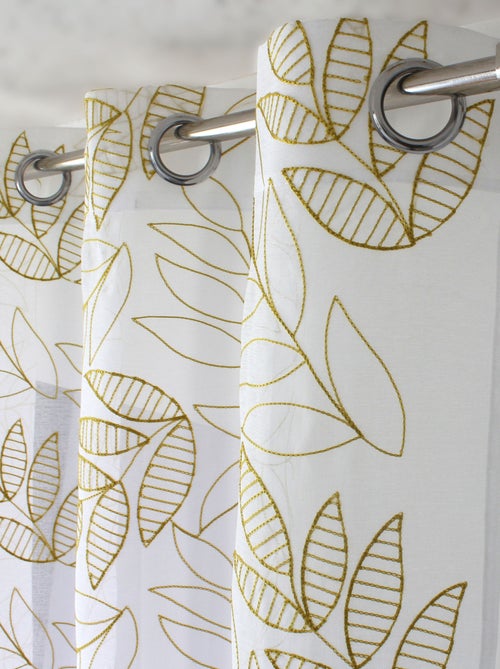 Voilage brodé motif feuillage - Kiabi