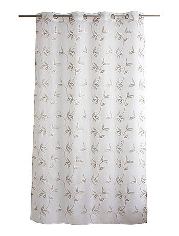 Voilage brodé motif nature