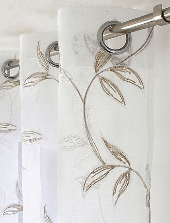 Voilage brodé motif nature