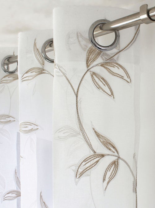 Voilage brodé motif nature - Kiabi