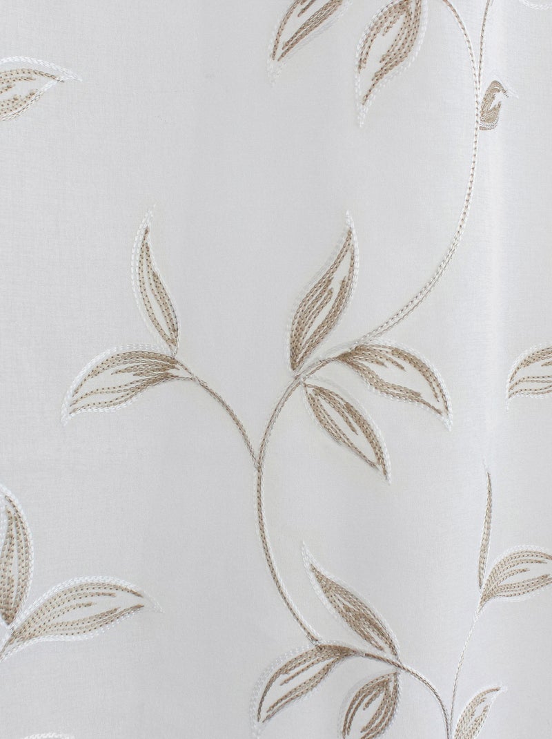 Voilage brodé motif nature Beige - Kiabi