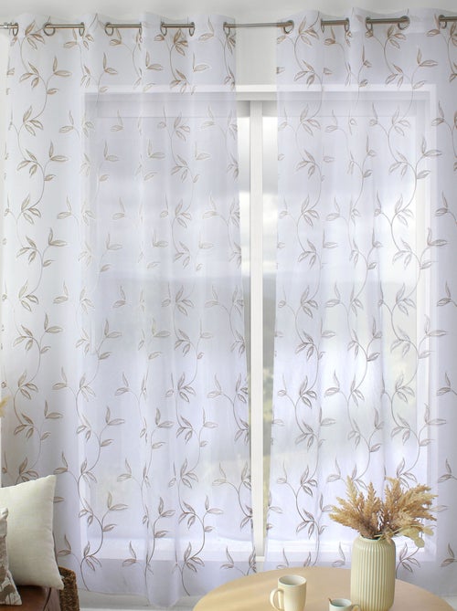 Voilage brodé motif nature - Kiabi