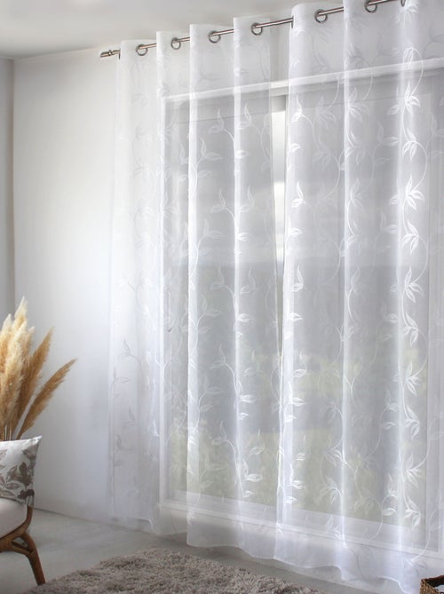 Voilage brodé motif nature - Kiabi