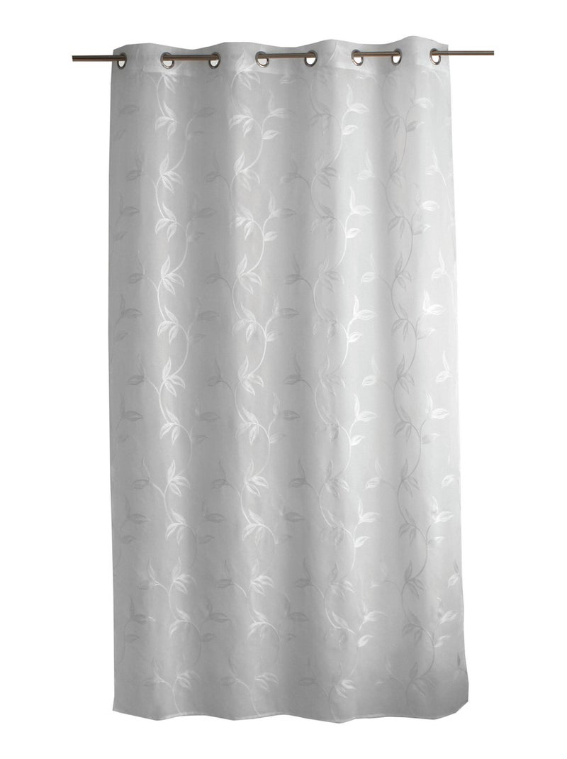 Voilage brodé motif nature Blanc - Kiabi