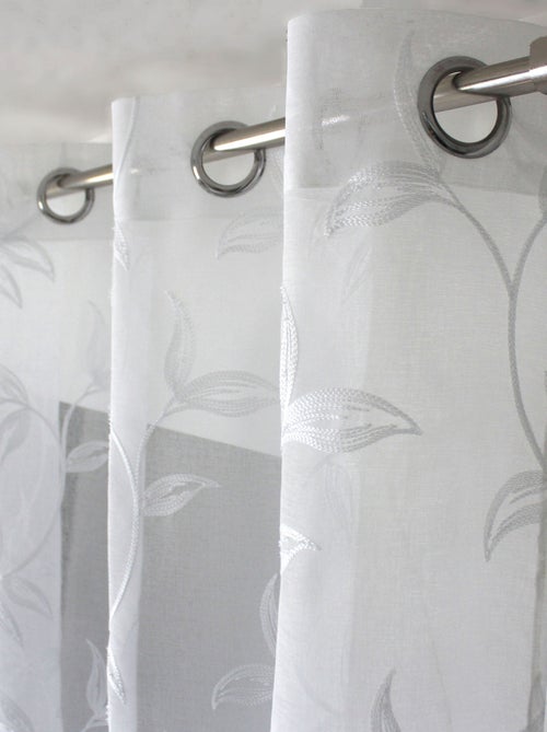 Voilage brodé motif nature - Kiabi