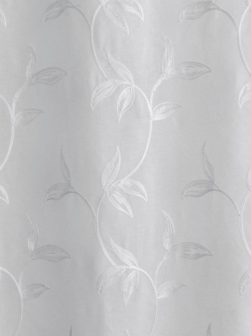 Voilage brodé motif nature Blanc - Kiabi