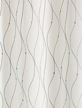 Voilage brodé motif vagues et pois