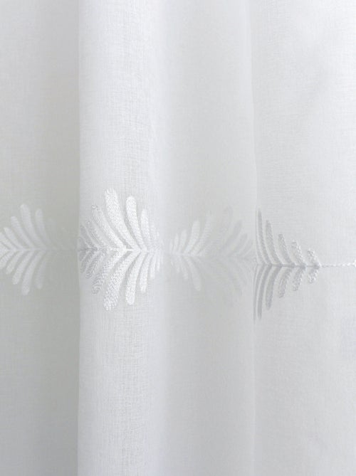 Voilage brodé motif végétal en lignes - Kiabi