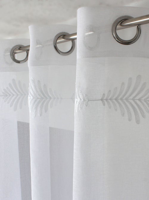 Voilage brodé motif végétal en lignes - Kiabi