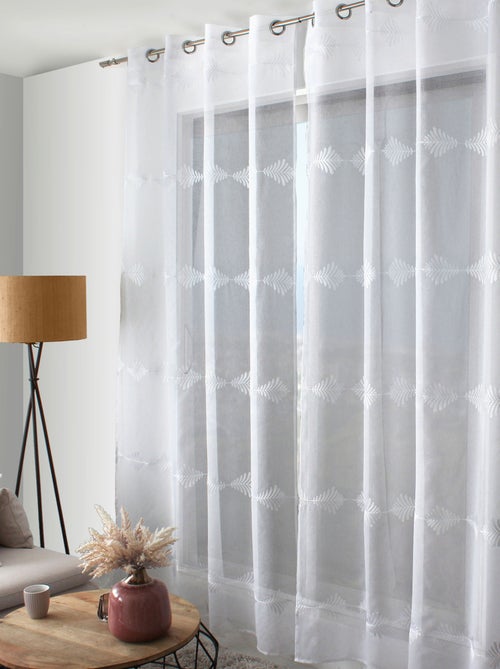 Voilage brodé motif végétal en lignes - Kiabi