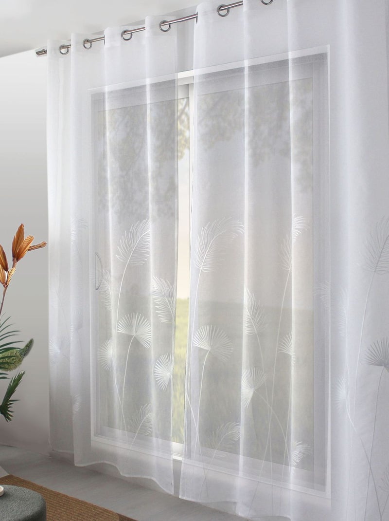 Voilage brodé PALMEIRA Blanc - Kiabi