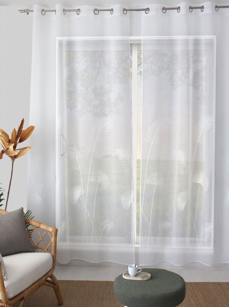 Voilage brodé PALMEIRA Blanc - Kiabi