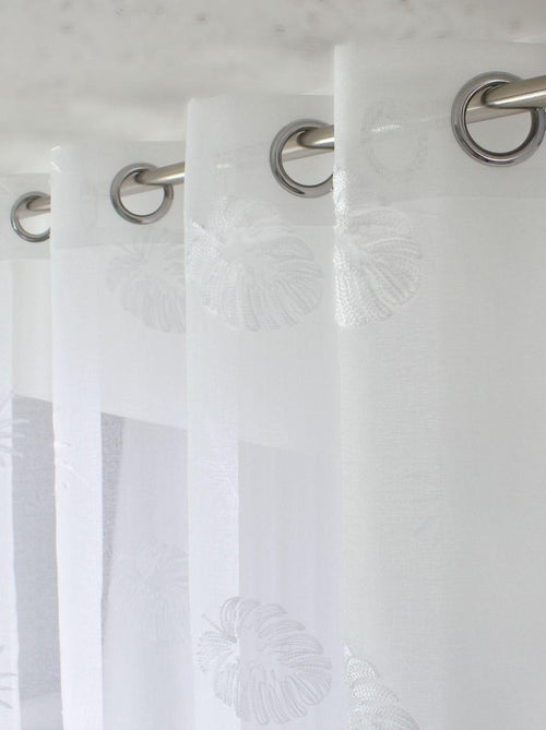 Voilage brodé sur étamine - Kiabi