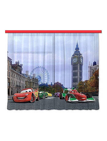 Voilage Cars à Londres Disney - 180 x 160cm - 2 parties
