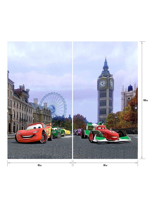 Voilage Cars à Londres Disney - 180 x 160cm - 2 parties - Kiabi