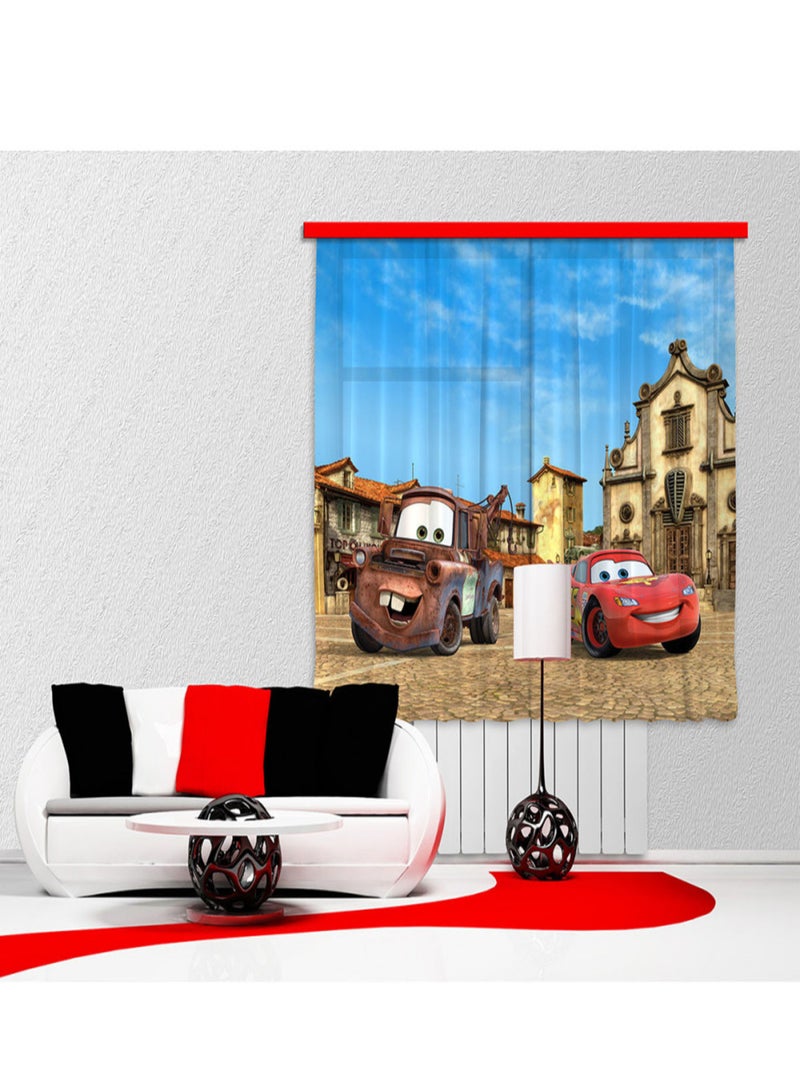 Voilage Cars Flash McQueen & Martin Disney Multicolore - Kiabi