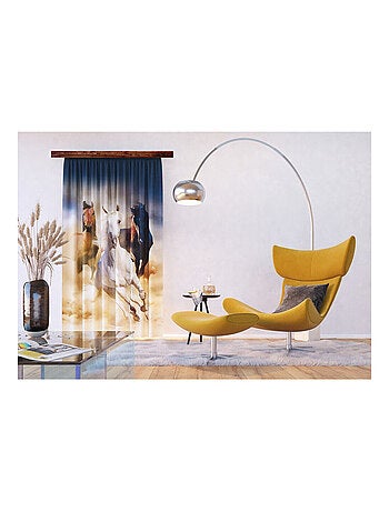 Voilage chevaux -1 pièce - L 140 cm x H 245 cm